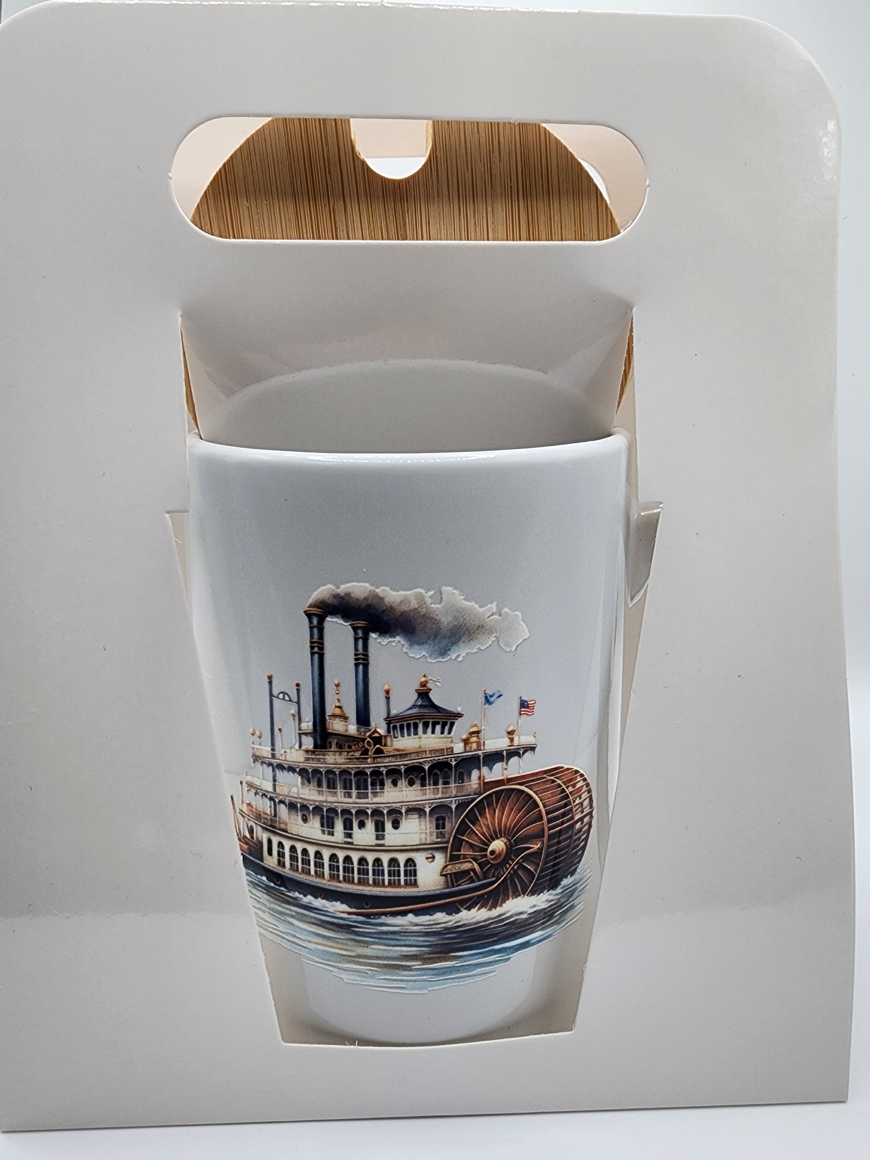 Steamboat Coffee Mug w/ Lid & Spoon